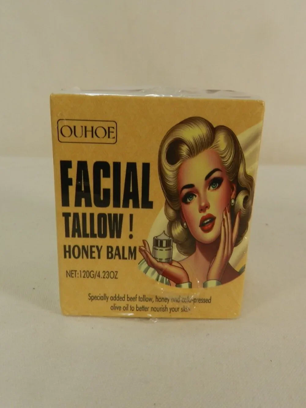 Ouhoe Facial Tallow Honey Balm Moisturizer Hydrating Beef  1.23 oz Sealed New